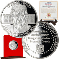 Donald Trump 2024 Commemorative Coin Gold Collectible Display Case Certificate