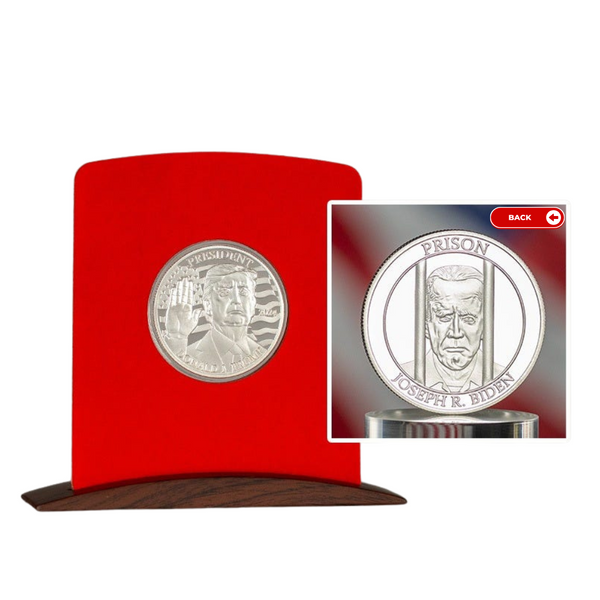 Donald Trump 2024 Commemorative Coin Silver Layered Collectible Case Certificate