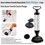 Ideas In Motion Powerful Manual Multi Drain Plunger 2 Cups
