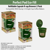 Perfect Pod Eco-Fill Refillable Capsule for K-cup Brewers - 2 Pack