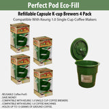 Perfect Pod Eco-Fill Refillable Capsule for K-cup Brewers - 4 Pack