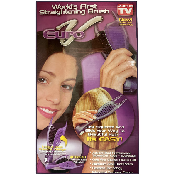 Euro-V Styling Brush Professional Hair Straightener & Detangler Brush