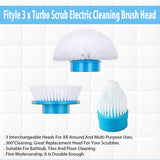 Fityle 3 x Turbo Scrub Electric Cleaning Brush Head Cleaner Bathroom Kit