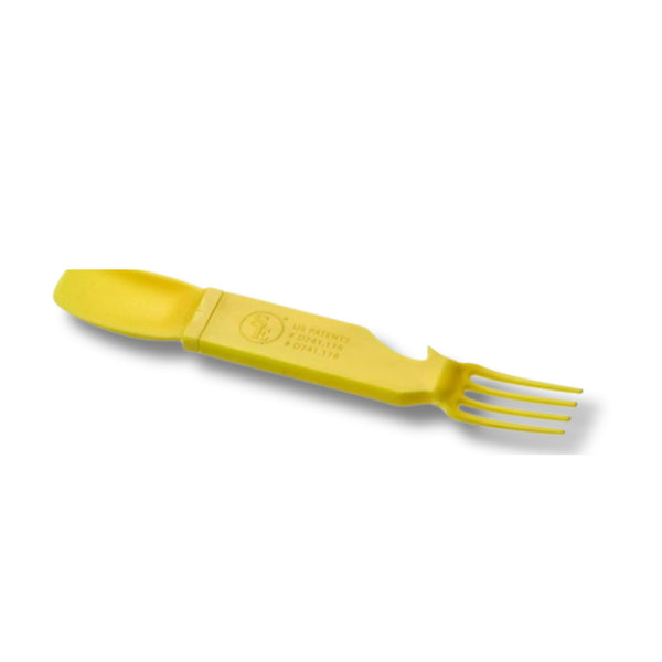 4-in-1 Snapatite+ Utensil Set - Spoon, Knife, Fork, Bottle Opener (Yellow)