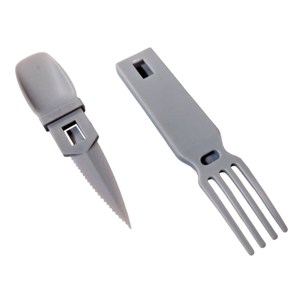 4-in-1 Snapatite+ Utensil Set - Spoon, Knife, Fork, Bottle Opener (Dark Grey)
