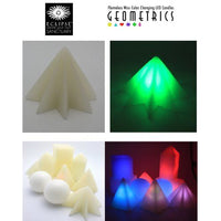 Geometrics Color Changing Flameless Wax LED Ornaments (2 Pack)- Stars