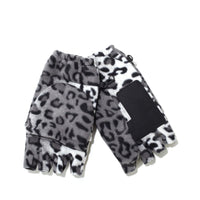 Hot Headz Polarex Fleece Glomitts - Trendy Snow Leopard Design for Winter
