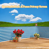 Ideaworks Deck & Fence Privacy Screen- Blue and White Stripes