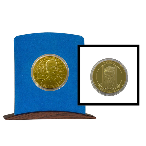 Joe Biden Commemorative Coin Gold-Layered Collectible Display Case & Certificate