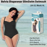 Belvia Shapewear Slimswim Swimsuit (20-22, Black) XL