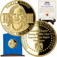 Kamala Harris 2024 Commemorative Coin – Gold-Layered Collectible