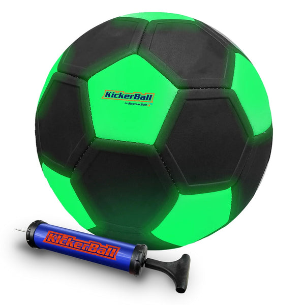 KickerBall by Swerve Sports – Curve & Trick Soccer Ball with Air Pump – Glow