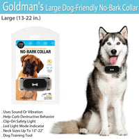 Goldman's Large Dog-Friendly No-Bark Collar - Large (13-22 in.)