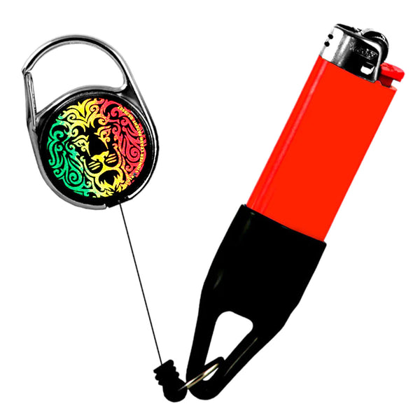 Lighter Leash Retractable Lighter Holder -  Rasta Series - Standard Size