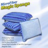 Magic Microfiber Sponges - 4 Pack: Ultimate Cleaning Power