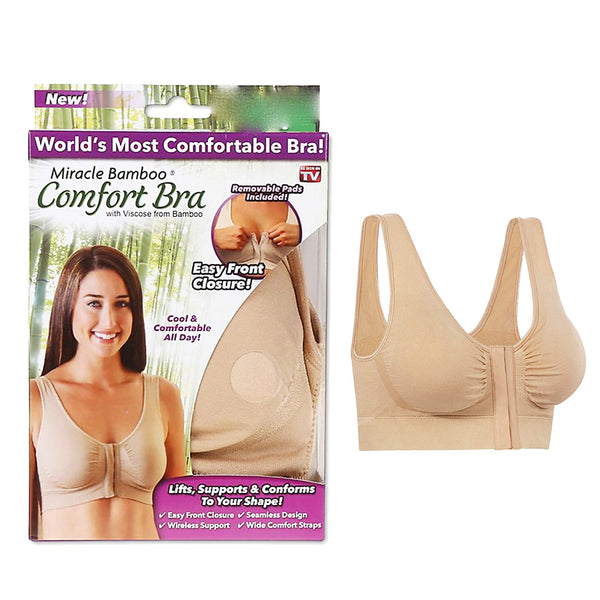 Miracle Bamboo Comfort Bra - Nude - 2XL ( Bust 43-46)