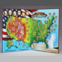 America's Natural Wonders National Park Quarters Collection Display Map
