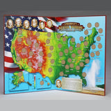 America's Natural Wonders National Park Quarters Collection Display Map