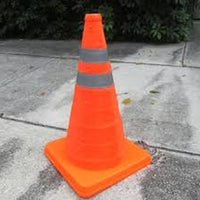 Collapsible Traffic Safety Cone with Reflective Rings