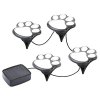 LED SOLAR PAW PRINT LIGHTS- SET OF 4