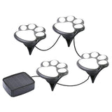 LED SOLAR PAW PRINT LIGHTS- SET OF 4
