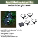 LED SOLAR PAW PRINT LIGHTS- SET OF 4