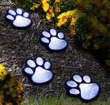 LED SOLAR PAW PRINT LIGHTS- SET OF 4