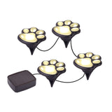 LED SOLAR PAW PRINT LIGHTS- SET OF 4