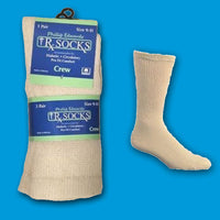 Phillips Edward Diabetic Crew Socks , Cream -Size 10-13