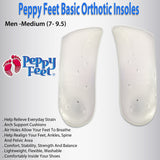 Peppy Feet Basic Orthotic Insoles - Men - Large (10-11.5)