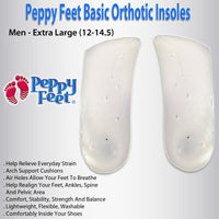 Peppy Feet Basic Orthotic Insoles - Men - Extra Large (12-14.5)