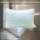Bamboo Pillow -Aloe Vera Adjustable (King) - 36 in. x 19 in.