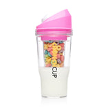 The CrunchCup XL - A Portable Cereal Cup  -  Pink & Blue