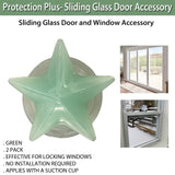 Protection Plus- Sliding Glass Door and Window Accessory - Green [Two Pack]