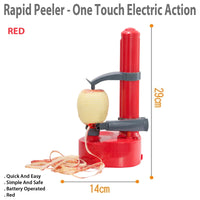 Rapid Peeler - One Touch Electric Action for Effortless Peeling (Red)