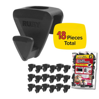 Ruby Space Triangles, 18-Pc Hanger Hooks, Black