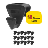 Ruby Space Triangles 18-Pc Hanger Hooks, Black