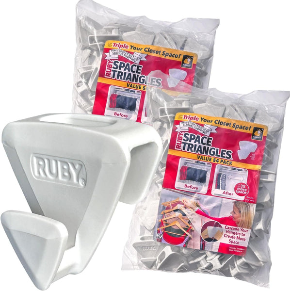 Ruby Space Triangles, 108-Pc Hanger Hooks, White