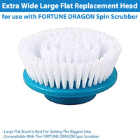 Extra Wide Large Flat Replacement Head with FORTUNE DRAGON Spin Scrubber