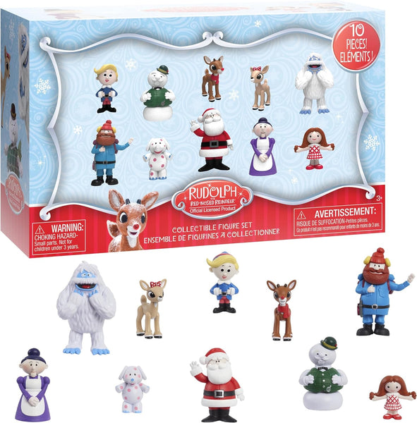 Rudolph's The Red-Nosed Reindeer Collectible Figure Set - 10 Pieces