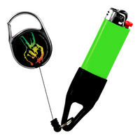 Lighter Leash Retractable Lighter Holder -  Rasta Series - Standard Size