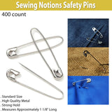 Sewing Notions Safety Pins - 400 Pack Standard Size