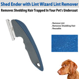 Shed Ender Professional De-Shedding Tool for Dogs & Cats Bonus Lint Wizard
