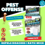 Pest Offense Electronic Pest Repeller - 3 Pack