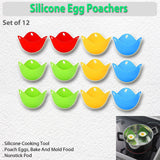 Silicone Egg Poacher Pods - 12 ct. - Heat-Resistant Nonstick Cooking Cups for Eggs