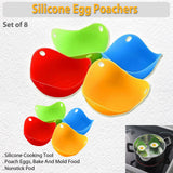 Silicone Egg Poacher Pods - 8 ct. - Heat-Resistant Nonstick Cooking Cups for Eggs