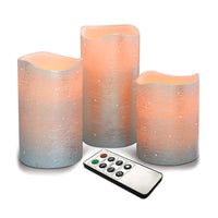 LED Flameless Candle Set in Silver: Perfect Flickering Warm White Light
