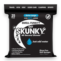 Skunky XL No-Rinse Bathing Wipes – Fast & Easy Shower-Free Cleaning, 25 Count
