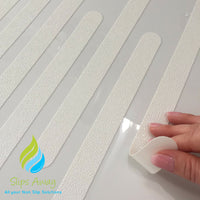 Ultimate Anti-Slip Grip: Self-Adhesive Safety Stickers - 8 White Strips