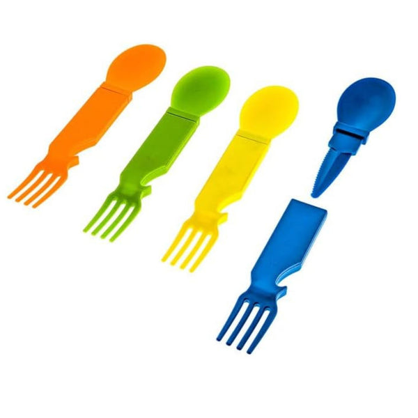 4-IN-1 Nylon Snapatite+ Utensil Set - 4 Piece Set (Blue, Green, Yellow, Orange)